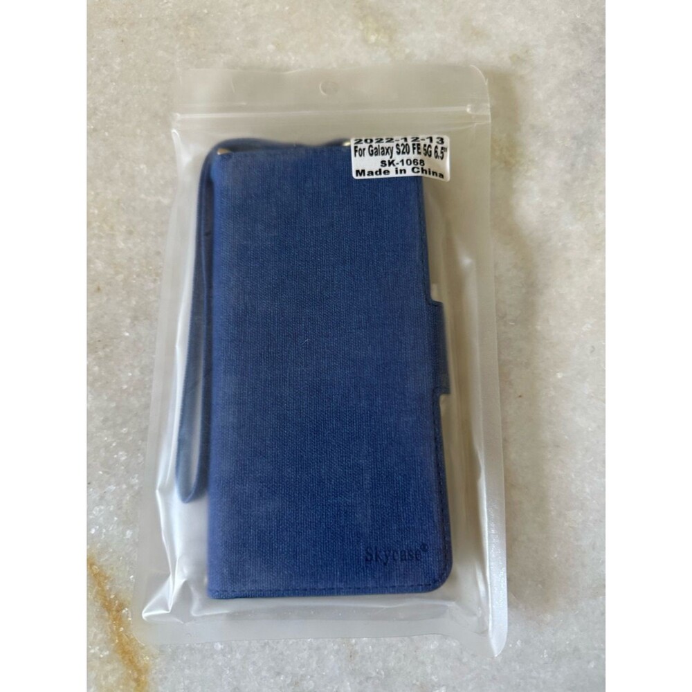 Skycase Wallet Phone Case for Samsung Galaxy S20 Blue Wristlet 3 Slip Pockets